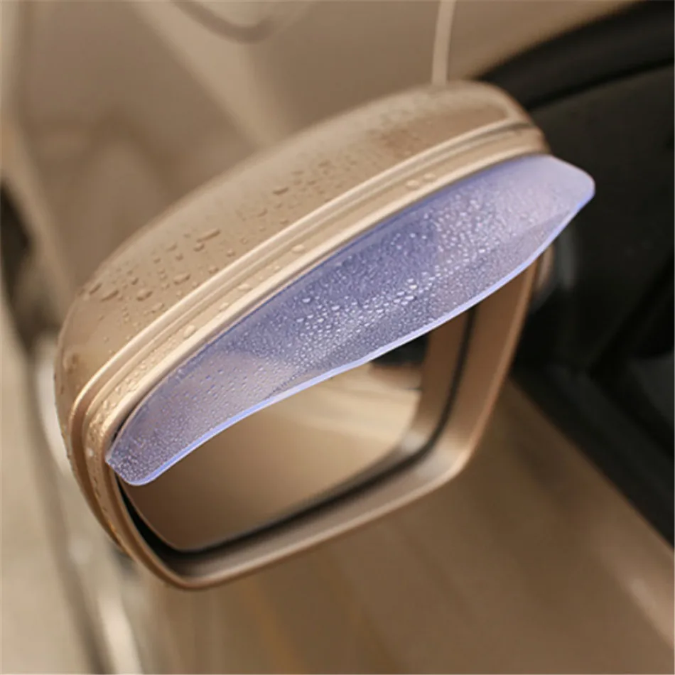 2Pcs PVC Car Rear View Mirror Sticker Rain Eyebrow Weatherstrip Auto Mirror Rain Shield Shade Cover Protector Guard Waterproof
