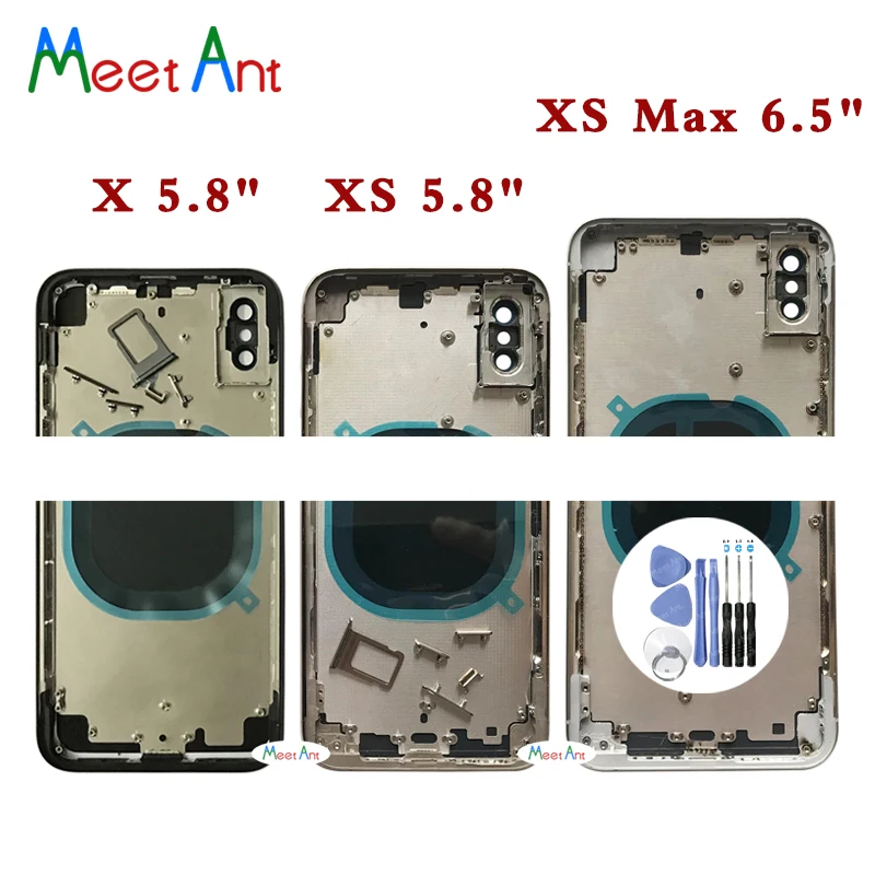 

AAA High Quality Back Cover For iphone XS Max X XS Housing Cover Rear Door Chassis Middle Frame Glass With CE or Without CE