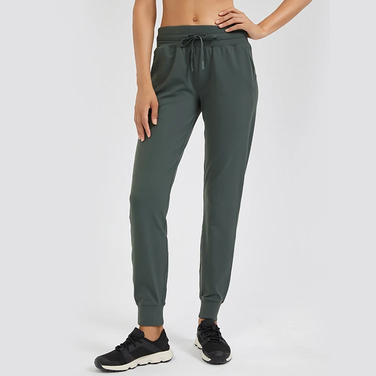 Pantalon De Jogging Décontracté, Taille Haute - Gris Clair Chiné