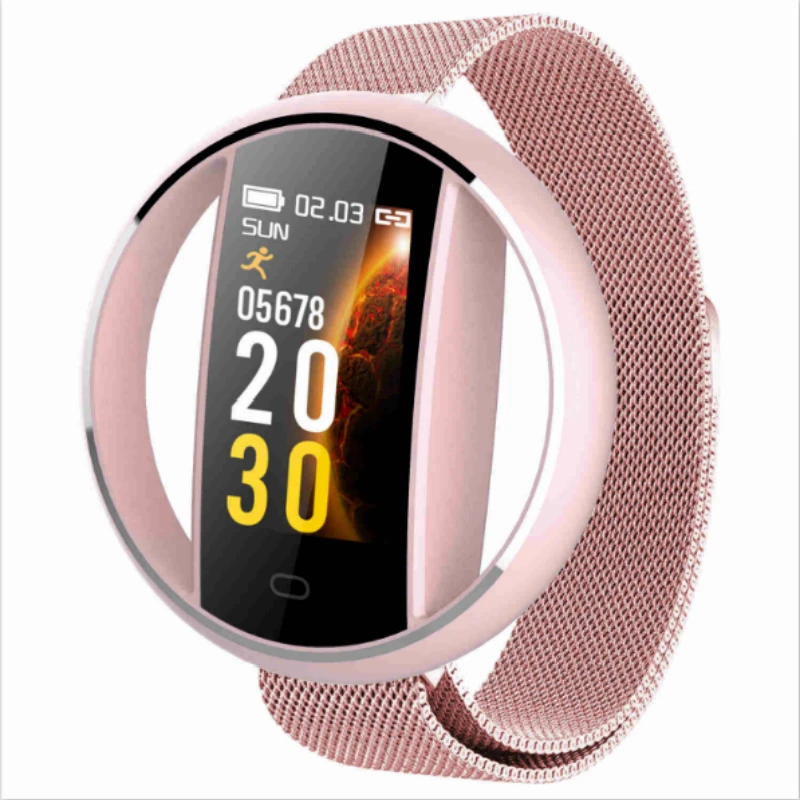 

Fashion Smart Watchs Android IOS Women Color Screen Smartwatch Waterproof Heart Rate Tracker Multi-function Female Watch