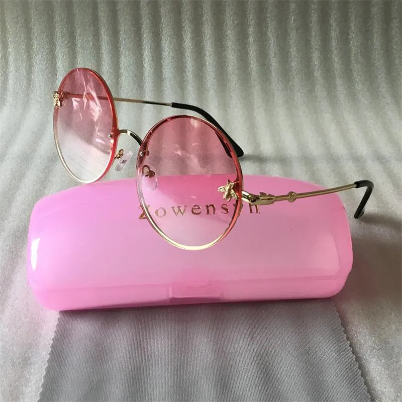 pink Zowensyh, женские очки для вождения, пчела, солнцезащитные очки для женщин, для улицы, очки, модные, пчела, солнцезащитные очки, Oculos, очки - Цвет линз: pink