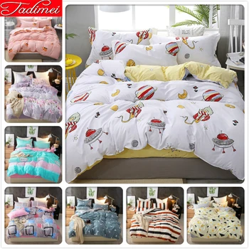 

Cartoon Pattern Duvet Cover Sheet Pillowcase Bedding Set Adult Kids Child Boy Soft Cotton Bed Linen Single Twin Queen King Size