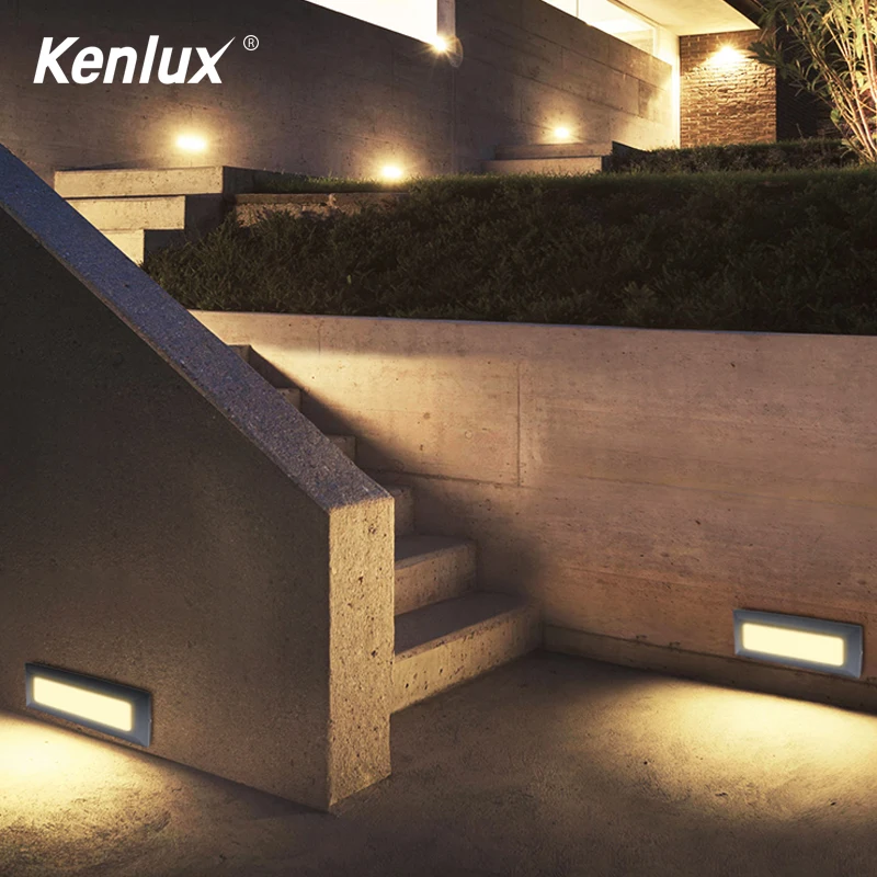 Outdoor LED Square Wall Mount Light Lamp Stairs Step Footlight Corner Deck Lamp 