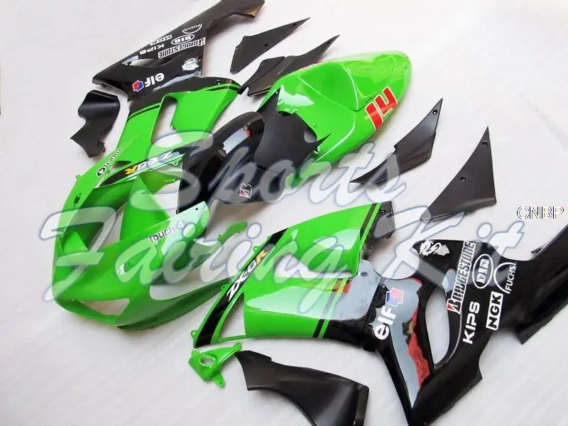 Обтекатель для ZX6r 636 2005-2006 зеленый черный обтекатель мотоцикла детали тела 2005