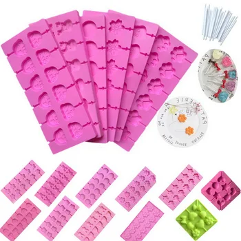 

Bake Bakeware Tool Bear Lolipops Cake Molds Round Heart Silicone Lollipop Mold Flower Candy Chocolate Molds Cake Decorating Form