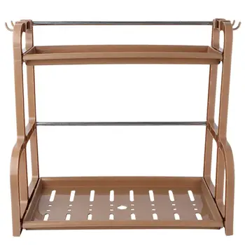 

Double-Layer Kitchen Seasoning Storage Rack Cooking Utensils Organizer Rack