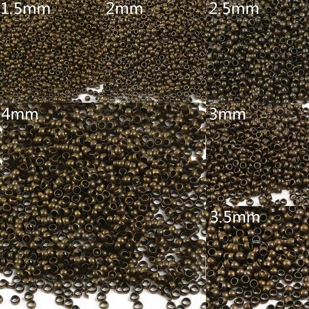 Jewelry Beads 1.5/2/2.5/3/3.5/4mm Ball Crimp End Beads Stopper Spacer Beads for DIY Necklace Jewelry Making Findings Accessories