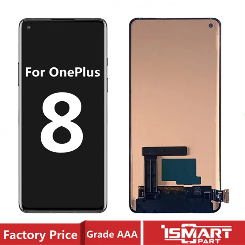

100% Original Display For OnePlus 8 AMOLED LCD Touch Screen Digitizer Assembly for 1+ 8 Display Screen Replacement 6.55"