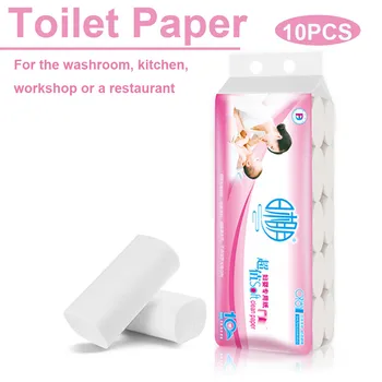 

Toilet Paper Strong 3-Ply Soft Silky Tissue Paper Household Giant Roll 10 Rolls Toilet Paper Roll Papier Toilette Toilet Paper#W