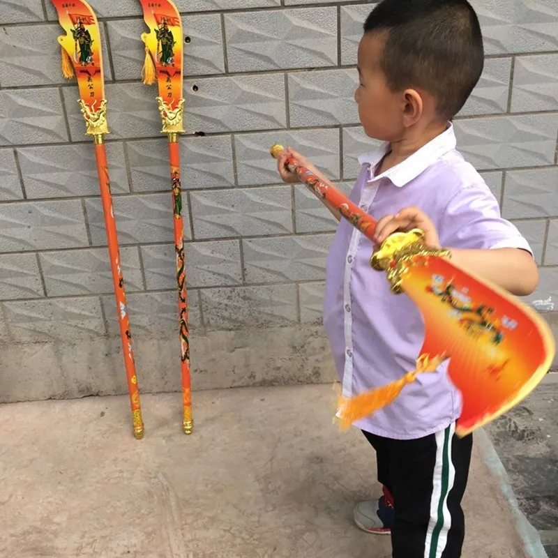 

Scenic Area Hot Selling Toy Gold Plated Guan Gong Knife Wooden Toys Sword Wooden Guan Gong Knife Performance Props