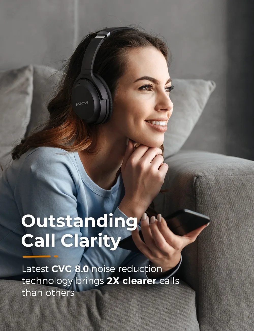 Mpow H12 IPO Active Noise Cancelling Headphones Bluetooth 5.0 Wireless Headphone with Mic Foldable Deep Bass Headset for Phone (4)