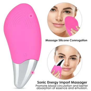

Facial Cleansing Brush Blackhead Remover Brush Rechargeable Waterproof Silicone Brush Sonic Vibration Deep Cleaning Anti Aging