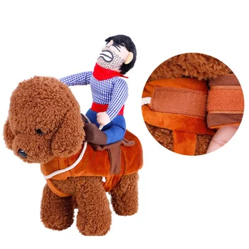

panDaDa New Halloween Dog Clothes Dress Cartoon Pet Cowboy Horseback Riding Suit Cosplay Pet Supplies