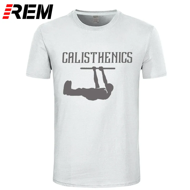white gray Calisthenics футболка Calisthenics лучшая спортивная футболка мужская большая футболка с принтом короткий рукав 100 хлопок Модная забавная футболка - Цвет: white gray