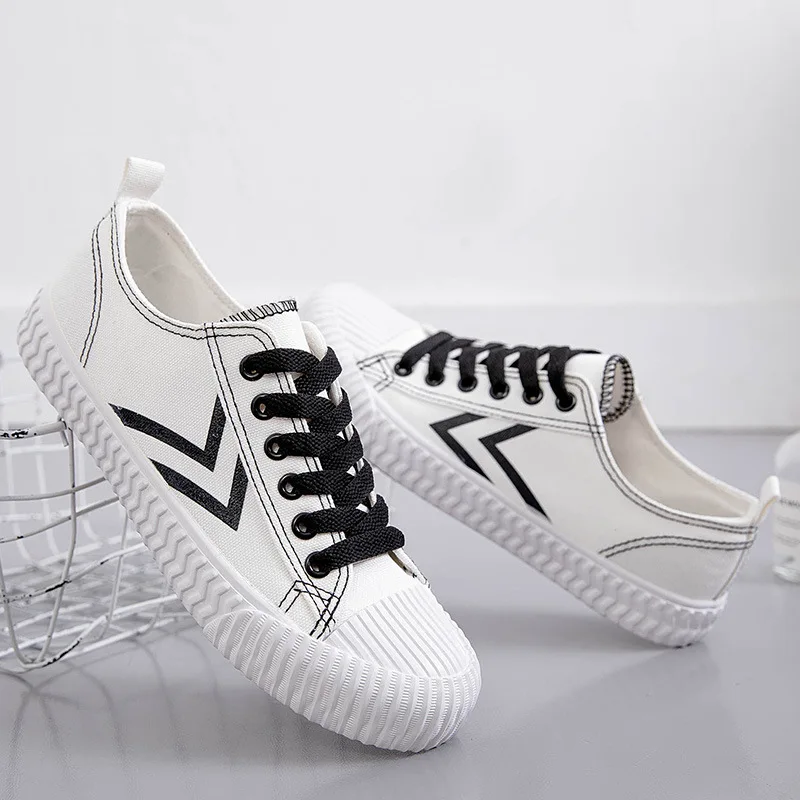 

2019 fei yao New Style Summer Canvas Shoes Women's Wear-Resistant Flat Heel Shell Head Shoes White Breathable Students Sport Sne