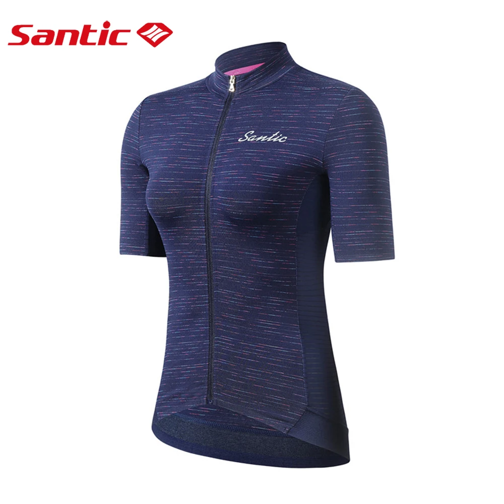 Santic MTB майки для женщин велосипедный дышащий короткий рукав спортивная одежда