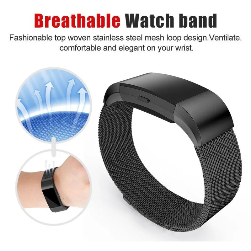 Fitbit 충전 용 금속 스테인레스 스트랩 3 4 5 6 밴드 밀라노 마그네틱 Fitbit 충전 3 스트랩 손목 스트랩 용 스마트 팔찌
