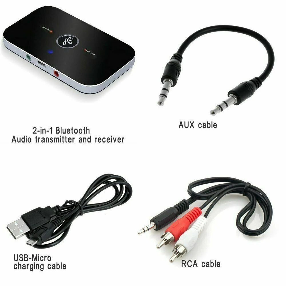 Bluetooth 5 0 Audio Transmitter Receiver B6 Wireless RCA 3 5mm Aux Jack USB Dongle Stereo Music Adapter for Car PC TV Headphones