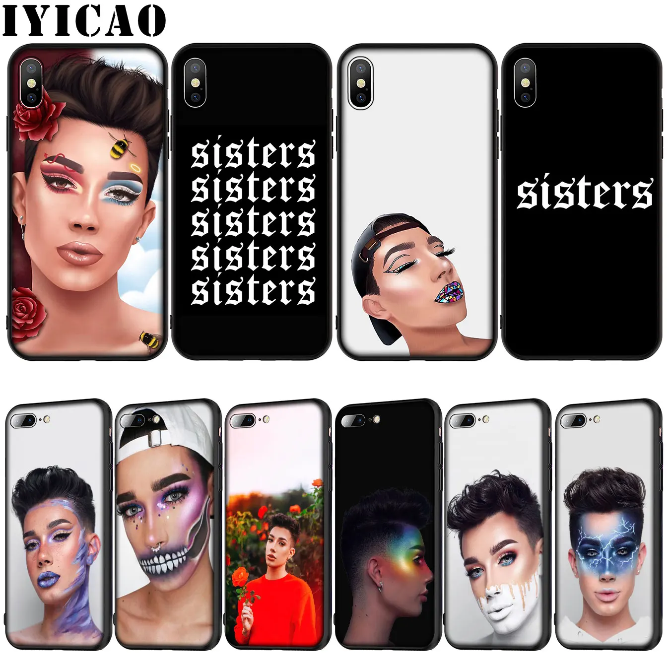 IYICAO James Charles X пустой холст Мягкий силиконовый чехол для iPhone XR XS 11 Pro Max 10 6S 7 8 Plus 5 5S SE