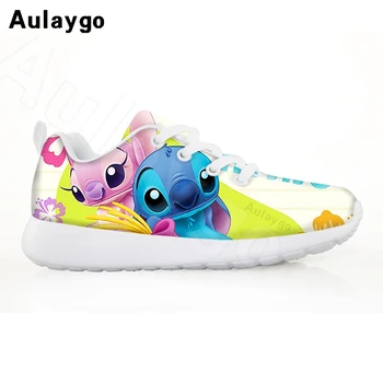 

Aulaygo Anime Stitch Design Fashion Vogue Sport Running Shoes Children Lightweight Breathable 3D Printed Girl Boy Mesh Sneakers