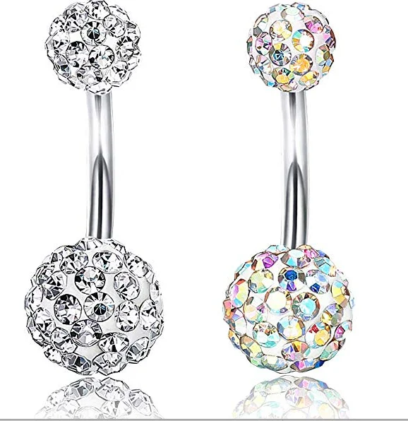 1pc silver Belly Button Rings 8 Styles Surgical Steel Navel Piercing Opal Dangled 14g Woman Body Jewelry Barbell Drop Ombligo - Окраска металла: 2189