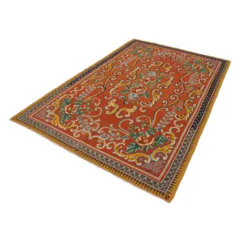 

184x290 Cm Red Handmade Vintage Moldovan Rugs Rug-6x9 Ft