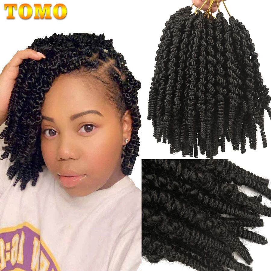 TOMO Pre Stretched Passion Bomb Twist Crochet Hair 8 Inch Ombre Spring