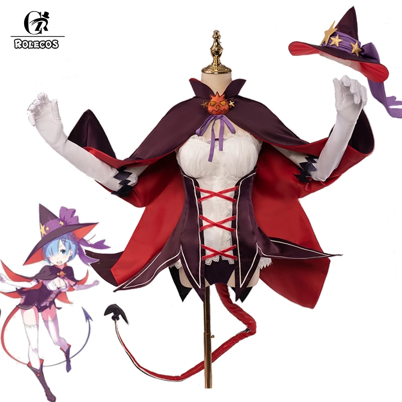 Костюм ROLECOS для косплея на Хэллоуин с рисунком Re Zero Rem костюм аниме Start Life in other World