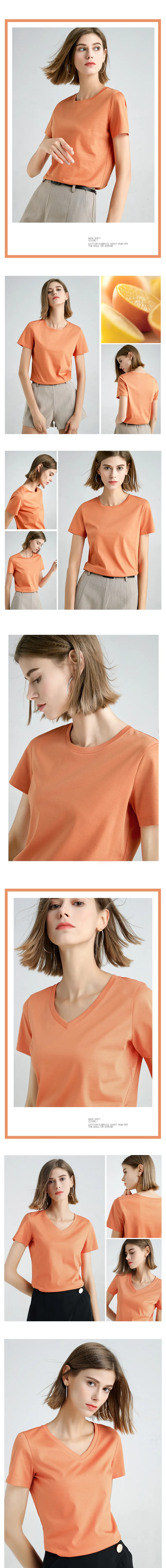 MRMT 2025 Brand New 80S Pure Cotton Women's T Shirt High Quality T-shirt for Female Short Sleeve V Collar Leisure Tops Tshirt