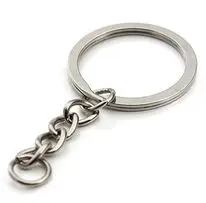 PARETO 5000pcs 28mm flat split rings with swivel hook nickel plated keychain bulk DIY accessories