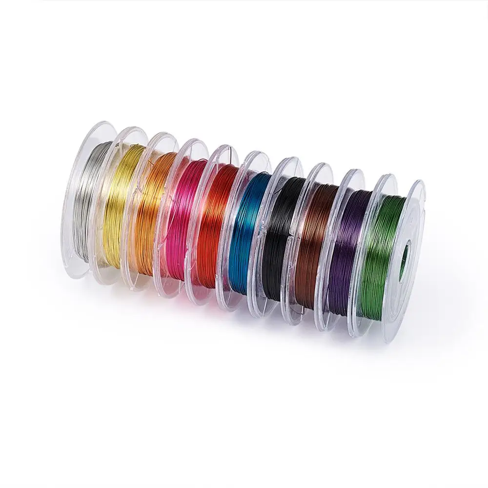 

DIY Jewelry Findings Beading Wire Copper Wire, Mixed Color, 0.3mm; about 10m/roll