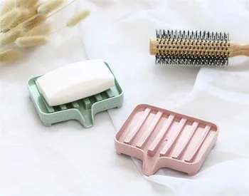

Bathroom Sponge Soap Dish Holder Wheat Straw Storage Rack Drain Soap Box Tray Soap Dish Plate Holder