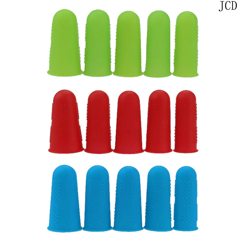 JCD 5pcs/set Silicone Finger Protector Sleeve Cover Anti-cut Heat Resistant Anti-slip Fingers Cover For Cooking Kitchen Tools