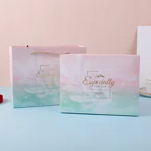 Коробка для свадебного подарка перо подарочные сумки с ручками подарочная коробка упаковочная сумка свадебные подарки для гостей бумажная коробка конфет на заказ 10 комплектов