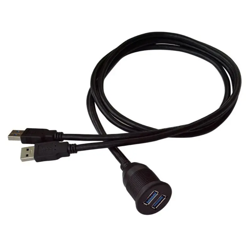 Удлинительный кабель с двойным USB 3,0 «папа» на USB 3,0 «мама» для крепления на приборной панели автомобиля