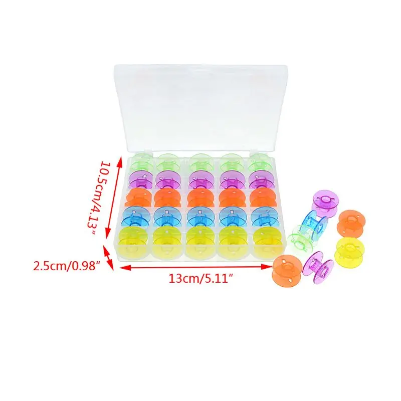 25 шт разноцветные пластиковые катушки пустые катушки красочные катушки для швейных машин M6CD
