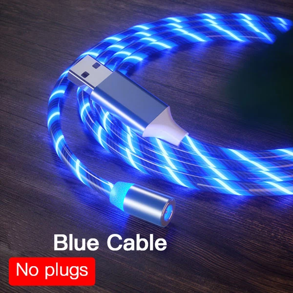 ACCEZZ Магнитный зарядный кабель для быстрой зарядки для iPhone 11X7 ipad Mini Micro usb type C магнитное зарядное устройство Mirco для телефона samsung - Цвет: Blue Cable no plug