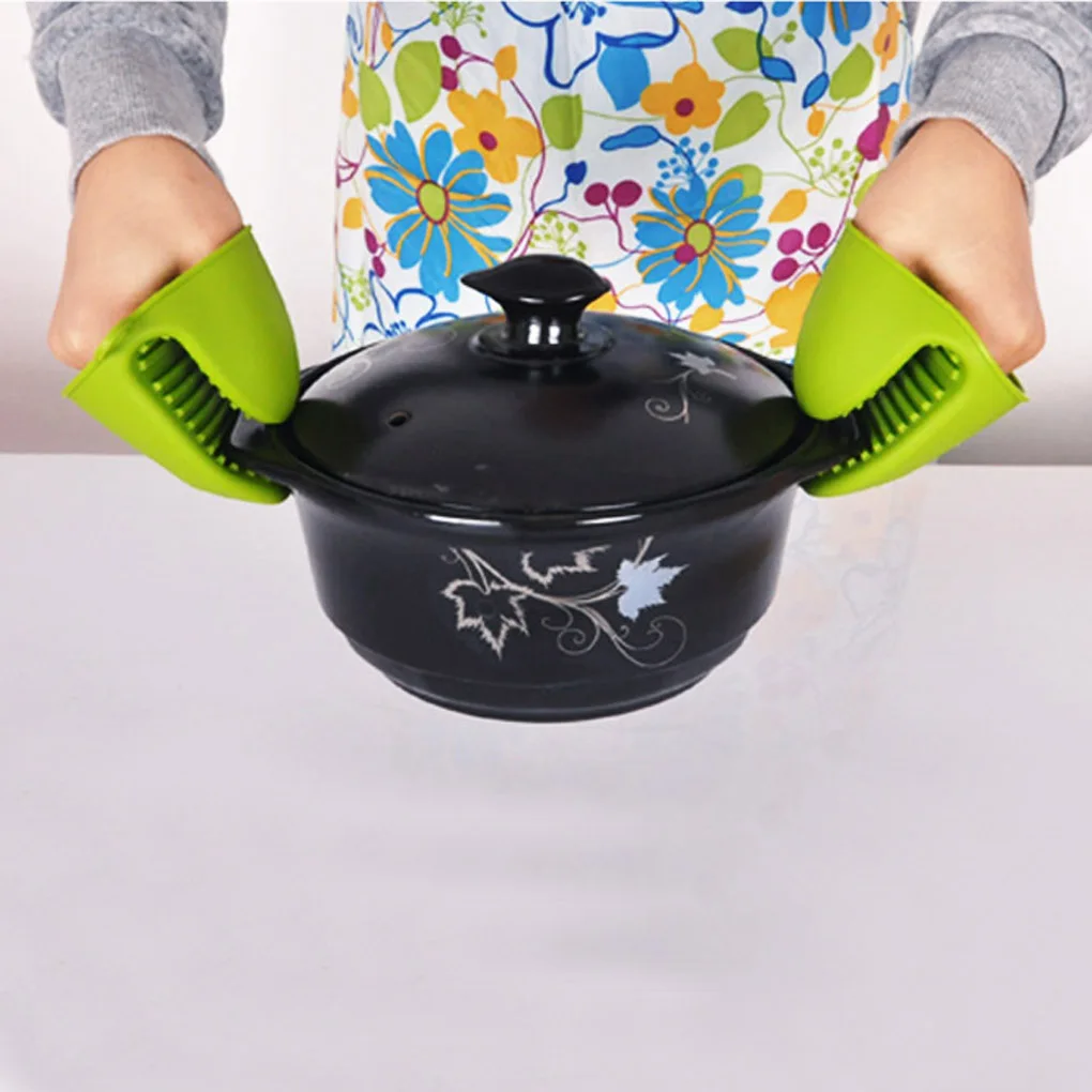 Silicone anti-scalding Oven Gloves Mitts Potholder Kitchen BBQ Gloves Tray Pot Dish Bowl Holder Oven Handschoen Hand Clip