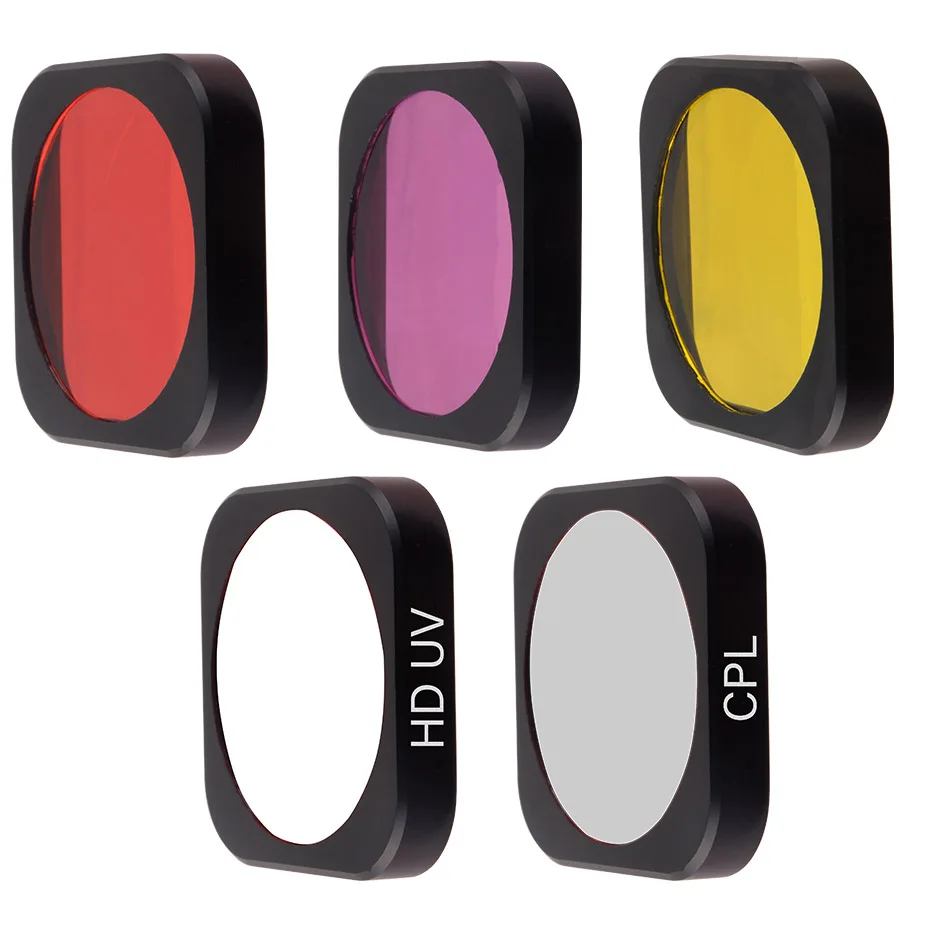 5 in 1 kit FOTOFLY фильтр для камеры HD UV CPL Красный Желтый Пурпурный фильтры для Xiaomi Mijia 4K мини водонепроницаемый корпус чехол Аксессуары - Цвет: 5 in 1 kit