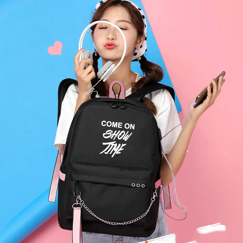 IMIDO светящийся школьный рюкзак с персональным буквенным принтом, дорожные сумки для девочек, яркие цвета, зарядка через usb, рюкзак для студентов на плечах