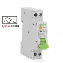 Type A 6KA 18mm RCBO 16A 10mA 30mA 100mA Residual Current Circuit Breaker with Over Current and Leakage Protection Differential