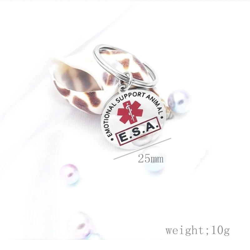 Service Dog TAG In Acciaio Inox: Targhetta Per Cani Da Supporto Emotivo E Terapia