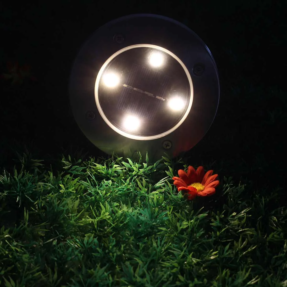 2PCS Solar Power Buried Light Under Ground Lamp Outdoor Path Way Garden Decking White Warm White Light Lawn Lamp