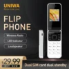 UNIWA F2720 Dual Screen Cellphone GSM Flip Phone 1.77inch 0.08MP Russian Hebrew Keyboard Button Clamshell Feature Phone 1