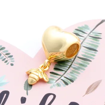 

Original 925 Sterling Silver Bead New Fashion Love Bee Beads Fit Pandora Women Bracelet & Necklace Diy Jewelry