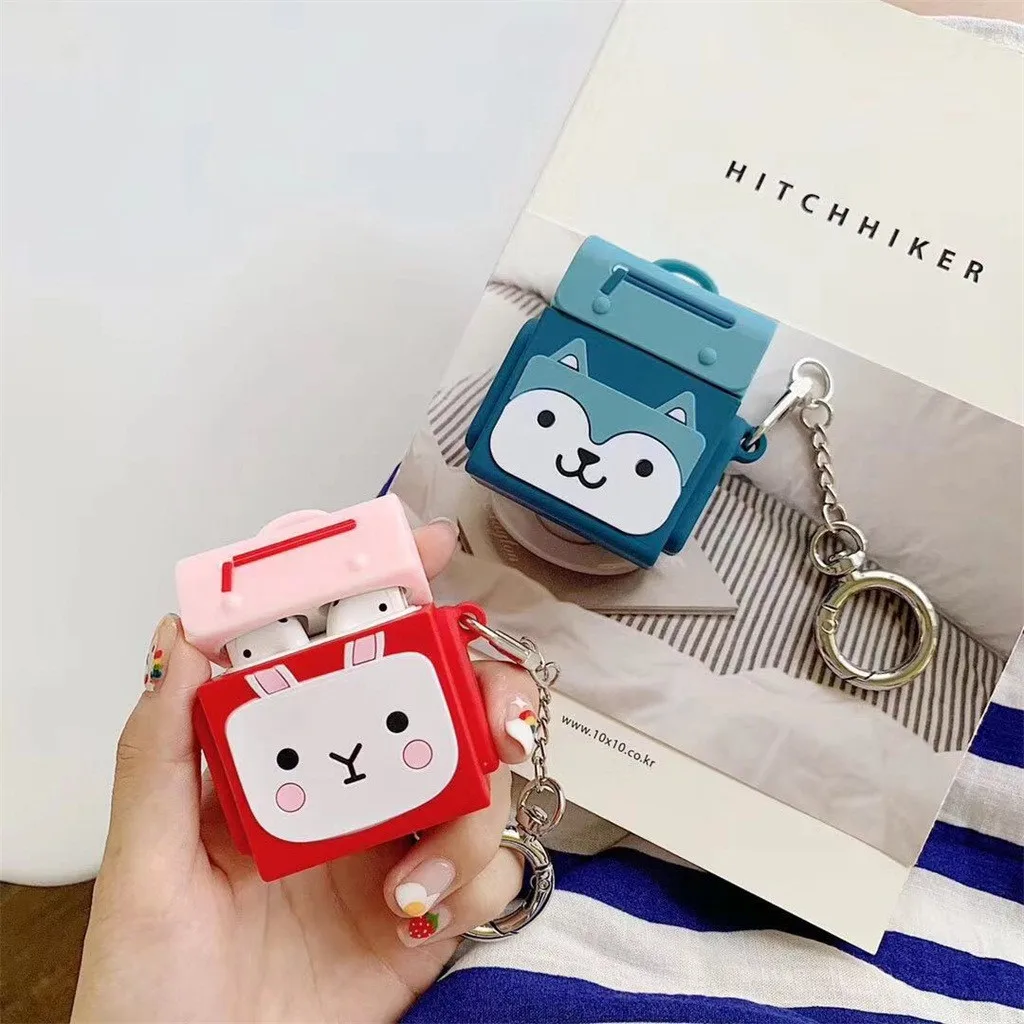 

Earphone Case Protect Cute Cartoon Anti-Scratch Slicone Girls Kids Protective Cover Case Air pods 1 & 2 Case Headset Earbud-L820
