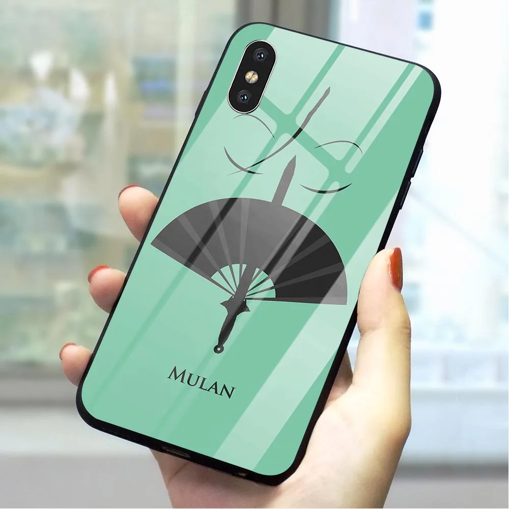 

Mulan Tempered Glass Phone Cover for iPhone 5 Case XR X 7 8 Plus 6 6S 5S SE Xs Max Print
