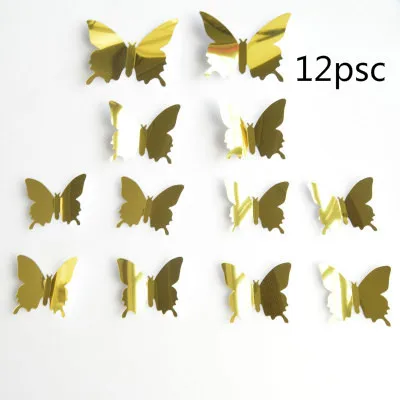 1/6/12psc новые красивые наклейки на стены наклейки для домашнего декора, 3D бабочка декор настенные наклейки для детской комнаты@ 1 - Цвет: B