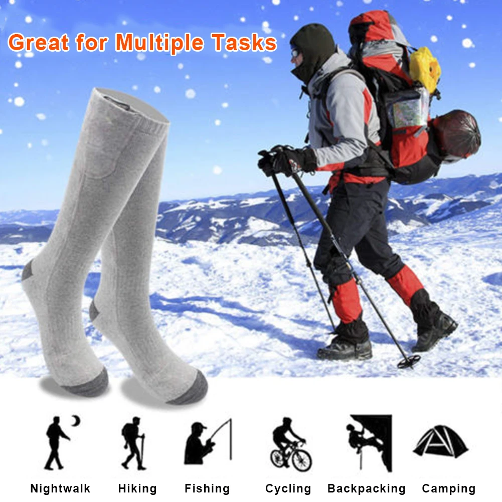 

Rechargeable Electric Heating Warm Socks Adjustable Temperature Lithium Battery Infrared Sport Socks For Unisex Foot Warmer