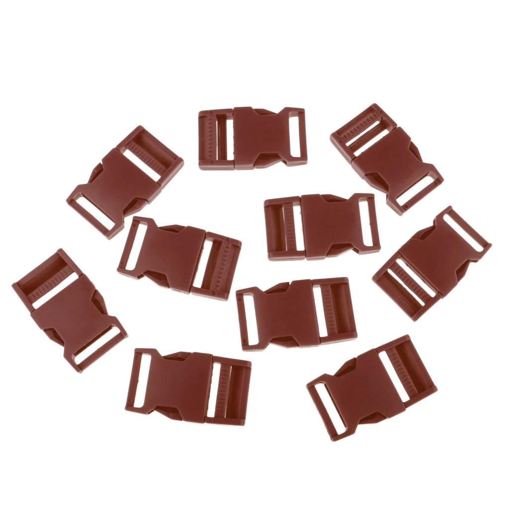 Brown 10 шт. пластиковые боковые пряжки для 1' рюкзак лямки - Цвет: Brown